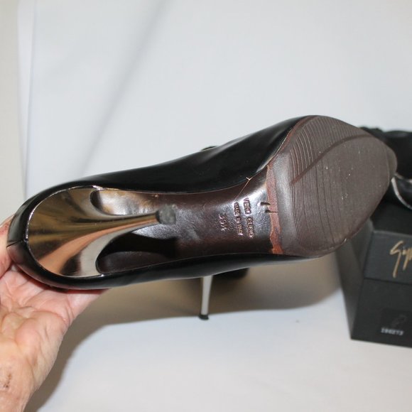 Giuseppe Zanotti Silver Stiletto Heels Shoes w Box Duster x Lifts - Picture 6 of 10